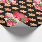 Gingerbrood Gnome Aanpassen Kleur Cadeaupapier (Hoek)
