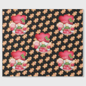 Gingerbrood Gnome Aanpassen Kleur Cadeaupapier (Vlak)
