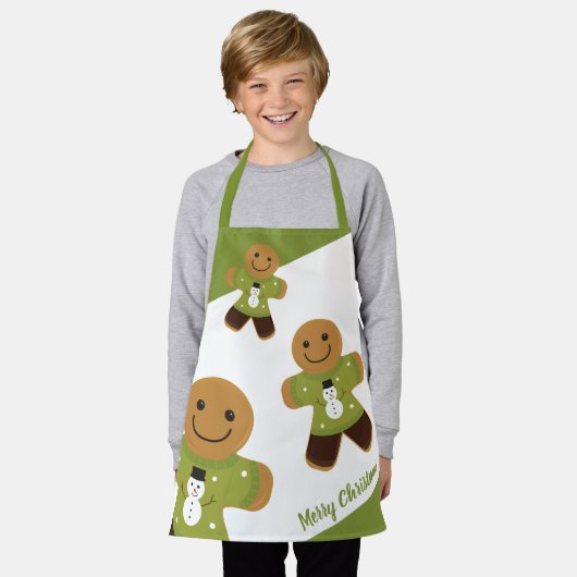 Gingerbrood Green Sweater Holiday Kerstmis Apron Schort (Gedragen)