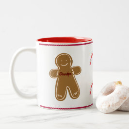 Gingerbrood Grootma Grandpa Holiday personaliseren Tweekleurige Koffiemok