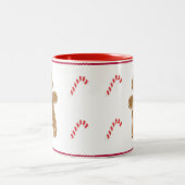 Gingerbrood Grootma Grandpa Holiday personaliseren Tweekleurige Koffiemok (Center)