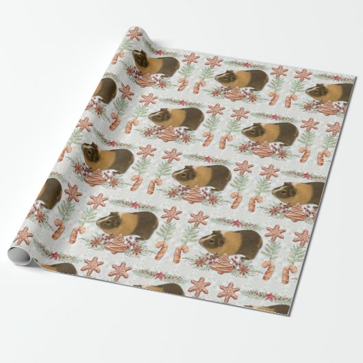 Gingerbrood Guinee Pig Cadeaupapier (Uitgerold)