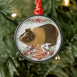Gingerbrood Guinee Pig Metalen Ornament