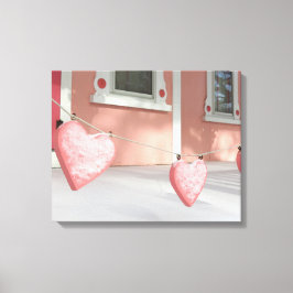 Gingerbrood Harten in sneeuw - Martha's wijntuin Canvas Afdruk