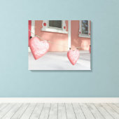 Gingerbrood Harten in sneeuw - Martha's wijntuin Canvas Afdruk (Insitu (Houten vloer))