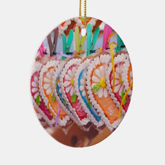 Gingerbrood Heart Cookies Lebkuchen Valentijn Keramisch Ornament (Rechts)