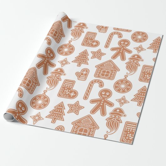 Gingerbrood Holiday Cadeaupapier (Uitgerold)