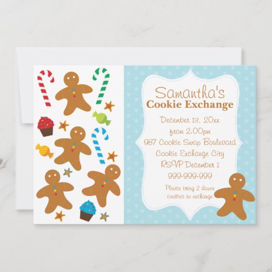 Gingerbrood Holiday Cookie Exchange Kaart (Voorkant)