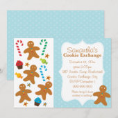 Gingerbrood Holiday Cookie Exchange Kaart (Voorkant / Achterkant)