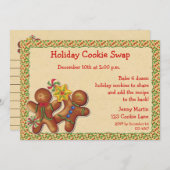 Gingerbrood Holiday Cookie Swap Uitnodiging (Voorkant / Achterkant)