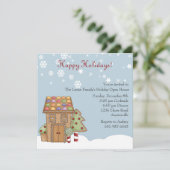 Gingerbrood Holiday Open House Uitnodiging (Staand voorkant)