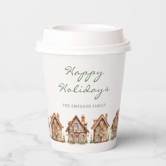 Gingerbrood Holiday Papieren Bekers (Achterkant)