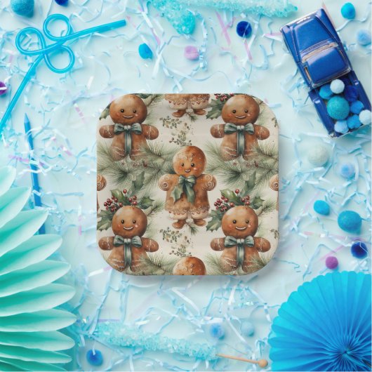 Gingerbrood Holiday Papieren Bordje (Feest)