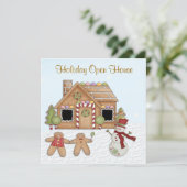 Gingerbrood Holiday Party Uitnodiging (Staand voorkant)