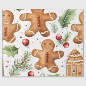 Gingerbrood Holiday Patroon Cadeaupapier (Vlak)
