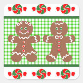 Gingerbrood Holiday Vierkante Sticker (Voorkant)