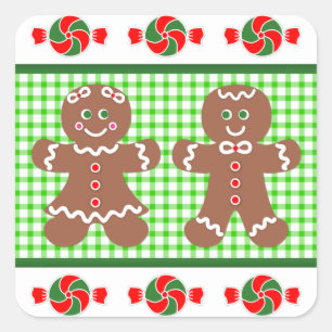 Gingerbrood Holiday Vierkante Sticker