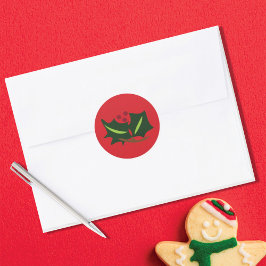 Gingerbrood Holly Multicolor Ronde Sticker