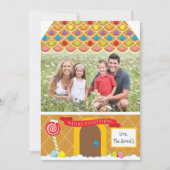 Gingerbrood House | 4 Label met kerstkaart (Voorkant)