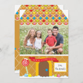 Gingerbrood House | 4 Label met kerstkaart (Voorkant / Achterkant)