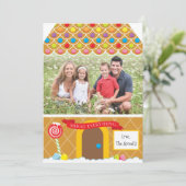 Gingerbrood House | 4 Label met kerstkaart (Staand voorkant)