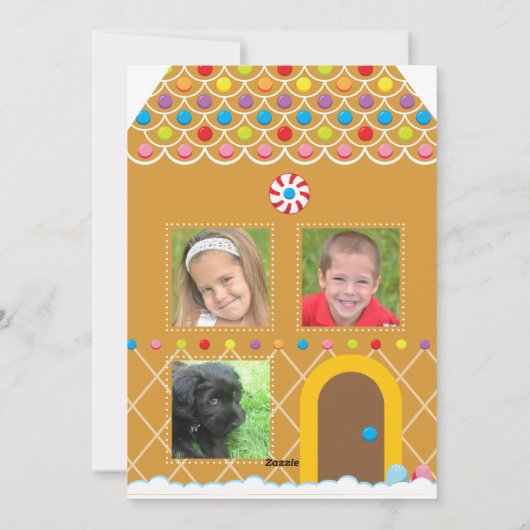 Gingerbrood House | 4 Label met kerstkaart (Achterkant)