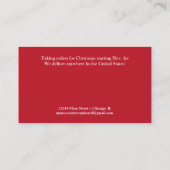 Gingerbrood House Bakery Cookie Visitekaartje (Achterkant)