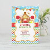 Gingerbrood House Birthday Invitation Kaart (Staand voorkant)