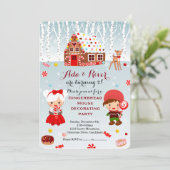 Gingerbrood House Birthday Party Invitation Kaart (Staand voorkant)