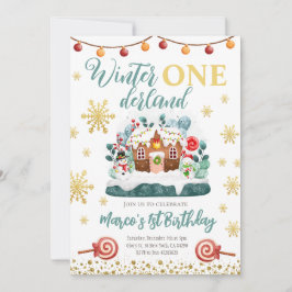 Gingerbrood house Birthday Party Invite Kaart