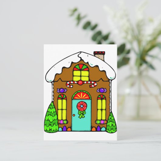 Gingerbrood House Briefkaart (Staand voorkant)