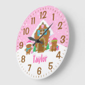 Gingerbrood House Bright Pink Grote Klok (Hoek)