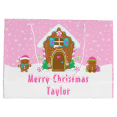 Gingerbrood House Bright Pink Merry Kerstry Groot Cadeauzakje (Achterkant)