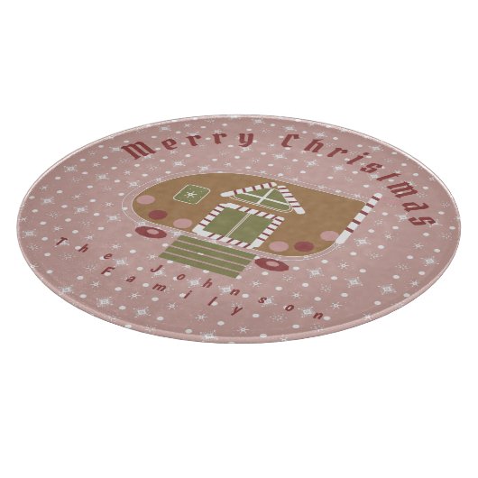 Gingerbrood House Camper Familienaam Snijplank (Hoek)