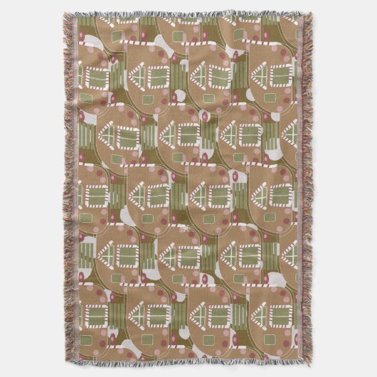 Gingerbrood House Camper Pink Deken (Voorkant Verticaal)