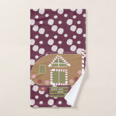Gingerbrood House Camper Wine Bath Towel Set Bad Handdoek (Handdoek)