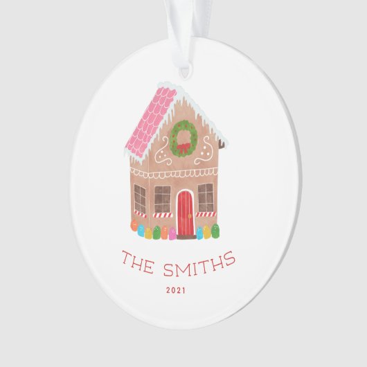 Gingerbrood House Ceramic Ornament (voorkant)
