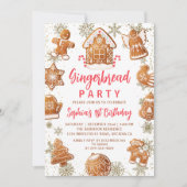 Gingerbrood House Cookie Decorating Birthday Invit Kaart (Voorkant)