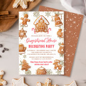 Gingerbrood House Cookie Decorting Party Holiday Kaart