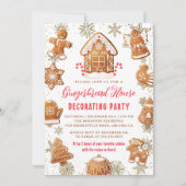 Gingerbrood House Cookie Decorting Party Holiday Kaart (Voorkant)