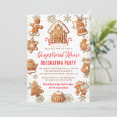 Gingerbrood House Cookie Decorting Party Holiday Kaart (Staand voorkant)