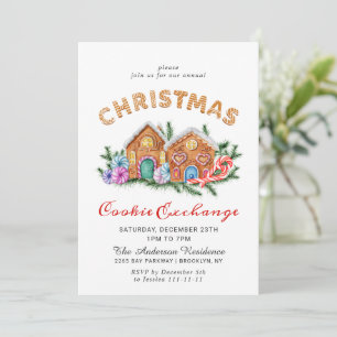 Gingerbrood House Cookie Exchange Kerstmis Kaart