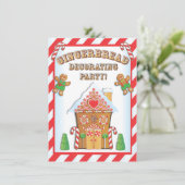 Gingerbrood House Decorating Party Uitnodigingen (Staand voorkant)