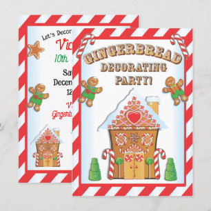 Gingerbrood House Decorating Party Uitnodigingen