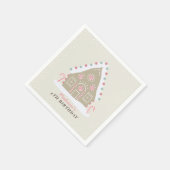 Gingerbrood House Decorting Birthday Beige Servet (Hoek)