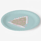 Gingerbrood House Decorting Birthday Blue Papieren Bordje (Gekanteld)