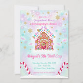 Gingerbrood House Decorting Birthday Invitation Kaart (Voorkant)