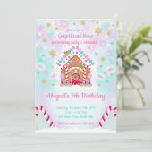 Gingerbrood House Decorting Birthday Invitation Kaart (Staand voorkant)