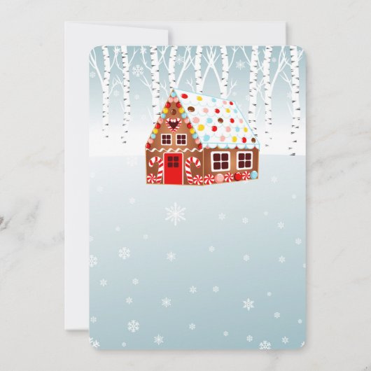 Gingerbrood House Decorting Birthday Invitation Kaart (Achterkant)