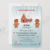 Gingerbrood House Decorting Birthday Invitation Kaart (Voorkant)